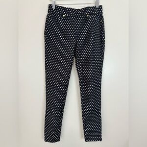 Michael Kors Navy and White Polka Dot pull on Pants in size medium